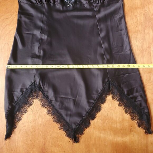 Killstar Fatal Farewell Nightdress 4XL Satin Slip Dress Black Lace Fringe Gothic - Picture 10 of 12